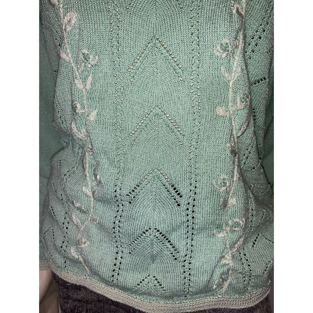 Vintage Pastel Embroidered Knit Sweater Large‎ - Picture 6 of 16